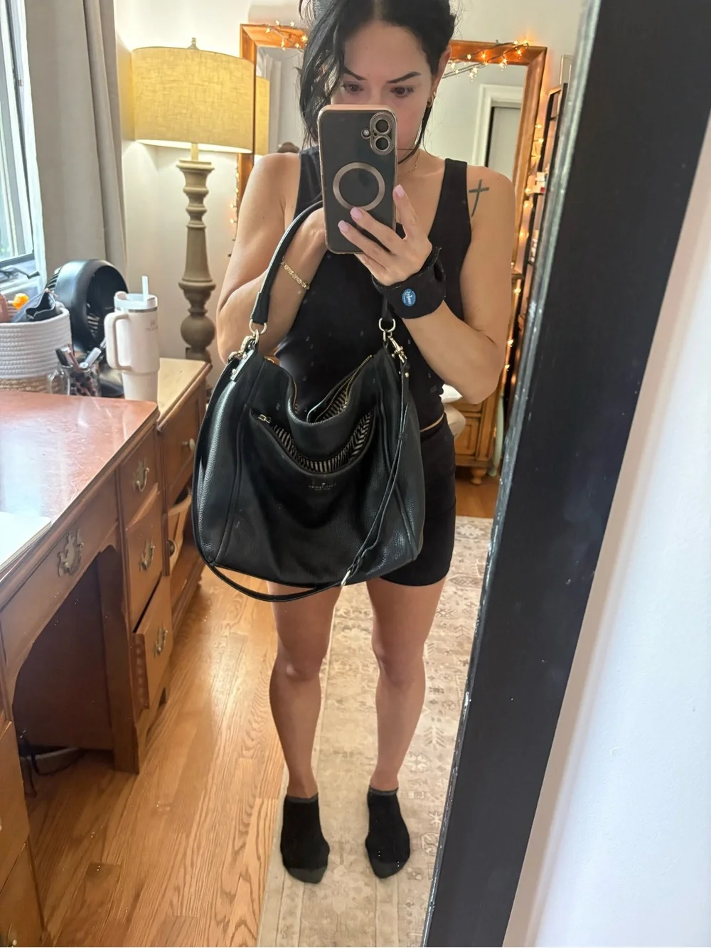 Black hobo bag